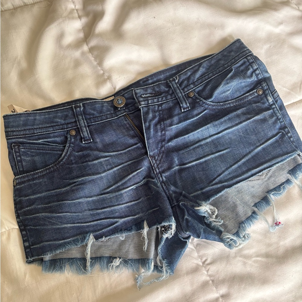 Trendy Distressed Blue Jean Shorts Volcom
